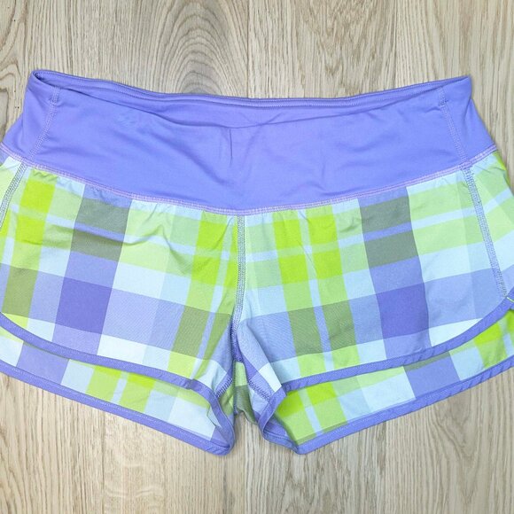 Lululemon Run Speed Short Plaid Pattern Sz6 DEFECT - Picture 4 of 16
